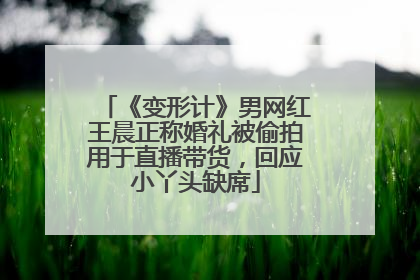 《变形计》男网红王晨正称婚礼被偷拍用于直播带货，回应小丫头缺席