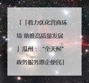 「着力优化营商环境 助推高质量发展」瓜州：“全天候”政务服务惠企便民