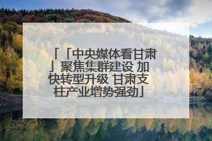 「中央媒体看甘肃」聚焦集群建设 加快转型升级 甘肃支柱产业增势强劲