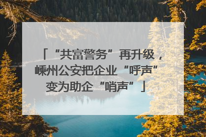 “共富警务”再升级，嵊州公安把企业“呼声”变为助企“哨声”