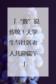 “数”说传统！大学生与社区老人共迎端午