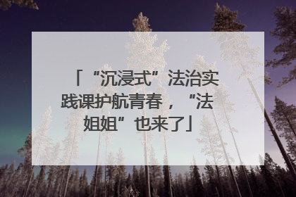 “沉浸式”法治实践课护航青春，“法姐姐”也来了
