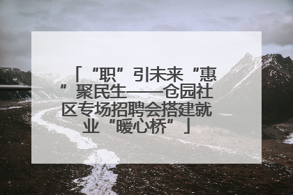 “职”引未来“惠”聚民生——仓园社区专场招聘会搭建就业“暖心桥”