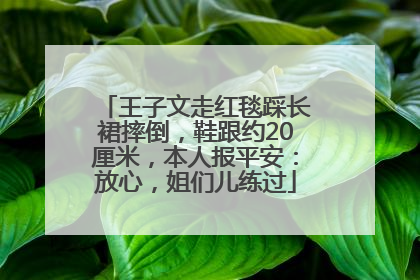 王子文走红毯踩长裙摔倒，鞋跟约20厘米，本人报平安：放心，姐们儿练过