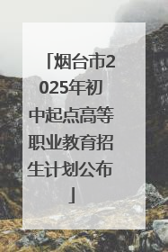 烟台市2025年初中起点高等职业教育招生计划公布