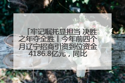 牢记嘱托显担当 决胜之年夺全胜丨今年前四个月辽宁招商引资到位资金4186.8亿元，同比增长17.4%