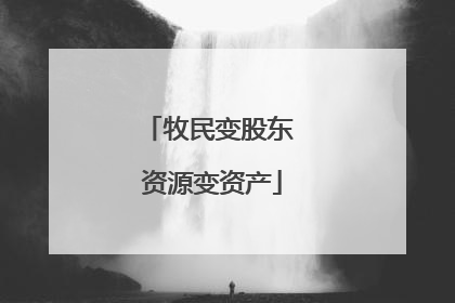牧民变股东 资源变资产