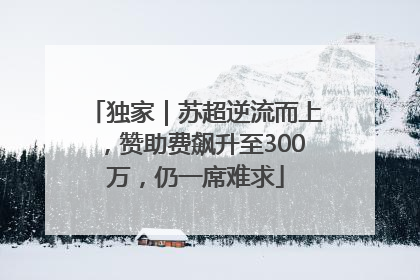 独家｜苏超逆流而上，赞助费飙升至300万，仍一席难求