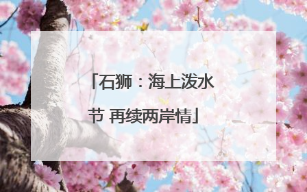 石狮：海上泼水节 再续两岸情
