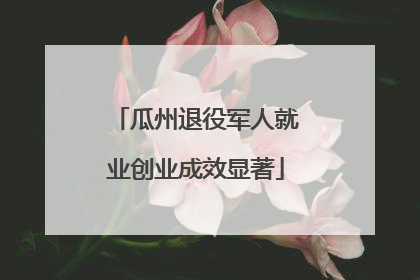 瓜州退役军人就业创业成效显著