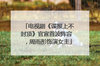 电视剧《谍报上不封顶》官宣首波阵容，周雨彤饰演女主