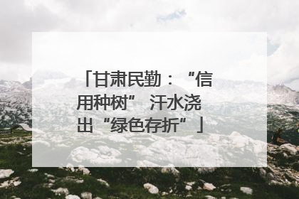 甘肃民勤：“信用种树” 汗水浇出“绿色存折”