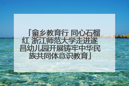 畲乡教育行 同心石榴红 浙江师范大学走进遂昌幼儿园开展铸牢中华民族共同体意识教育