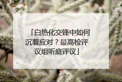 白热化交锋中如何沉着应对？最高检评议组听庭评议