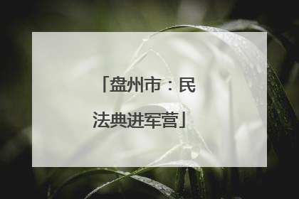 盘州市：民法典进军营