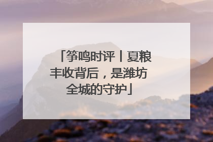筝鸣时评丨夏粮丰收背后，是潍坊全城的守护