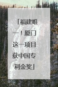 福建唯一！厦门这一项目获中国专利金奖