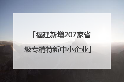 福建新增207家省级专精特新中小企业