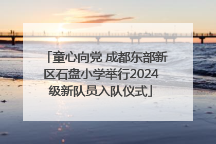 童心向党 成都东部新区石盘小学举行2024级新队员入队仪式
