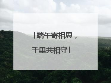 端午寄相思，千里共相守