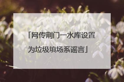 网传荆门一水库设置为垃圾填场系谣言