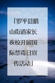 罗平县腊山街道家长夜校开展国际禁毒日宣传活动