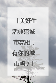 美好生活典范城市亮相，有你的城市吗？