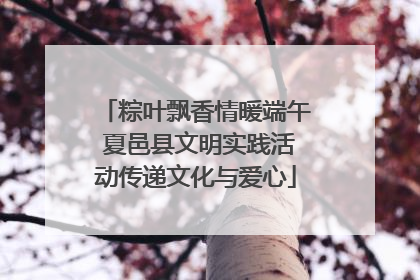 粽叶飘香情暖端午 夏邑县文明实践活动传递文化与爱心