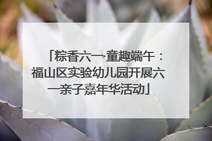 粽香六一·童趣端午：福山区实验幼儿园开展六一亲子嘉年华活动