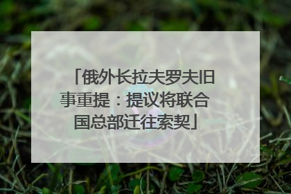 俄外长拉夫罗夫旧事重提：提议将联合国总部迁往索契