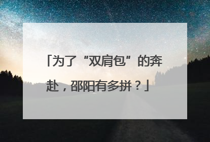 为了“双肩包”的奔赴，邵阳有多拼？