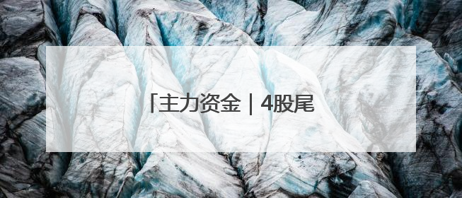 主力资金｜4股尾盘获主力大幅抢筹