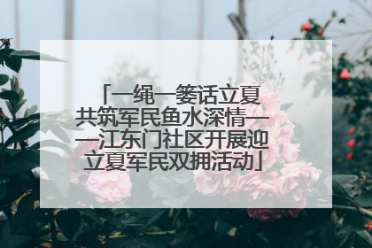 一绳一篓话立夏 共筑军民鱼水深情——江东门社区开展迎立夏军民双拥活动