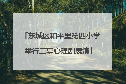 东城区和平里第四小学举行三幕心理剧展演