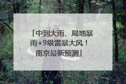 中到大雨、局地暴雨+9级雷暴大风！南京最新预测