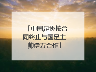 中国足协按合同终止与国足主帅伊万合作