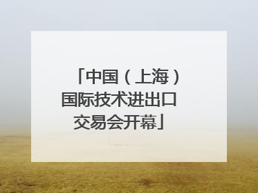 中国（上海）国际技术进出口交易会开幕