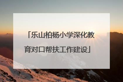 乐山柏杨小学深化教育对口帮扶工作建设