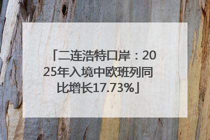 二连浩特口岸：2025年入境中欧班列同比增长17.73%