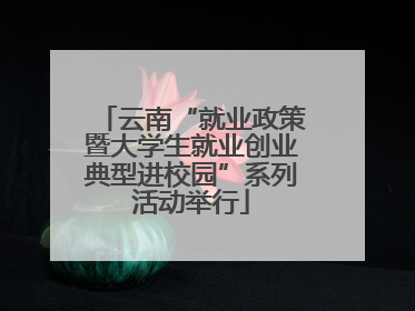 云南“就业政策暨大学生就业创业典型进校园”系列活动举行