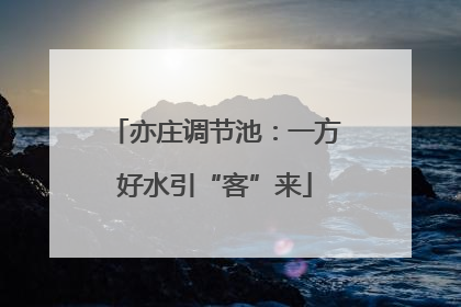 亦庄调节池：一方好水引“客”来