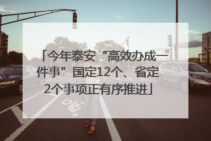 今年泰安“高效办成一件事”国定12个、省定2个事项正有序推进