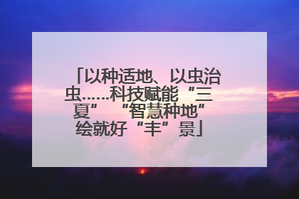 以种适地、以虫治虫……科技赋能“三夏” “智慧种地”绘就好“丰”景
