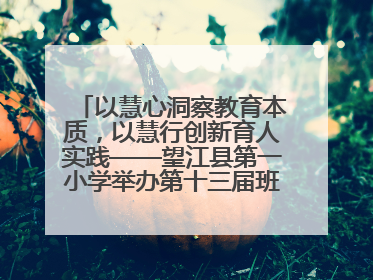 以慧心洞察教育本质，以慧行创新育人实践——望江县第一小学举办第十三届班主任论坛
