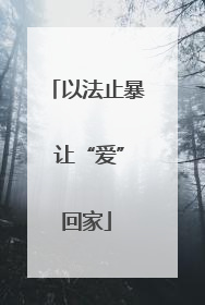 以法止暴 让“爱”回家