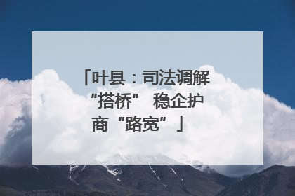 叶县：司法调解“搭桥” 稳企护商“路宽”