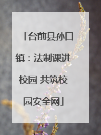 台前县孙口镇：法制课进校园 共筑校园安全网