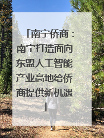 南宁侨商：南宁打造面向东盟人工智能产业高地给侨商提供新机遇