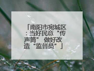南阳市宛城区：当好民意“传声筒” 做好改造“监督员”