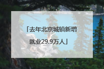 去年北京城镇新增就业29.9万人